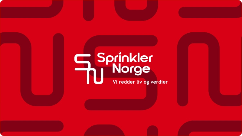 Sprinkler Norge logo på bakgrunn med mønster